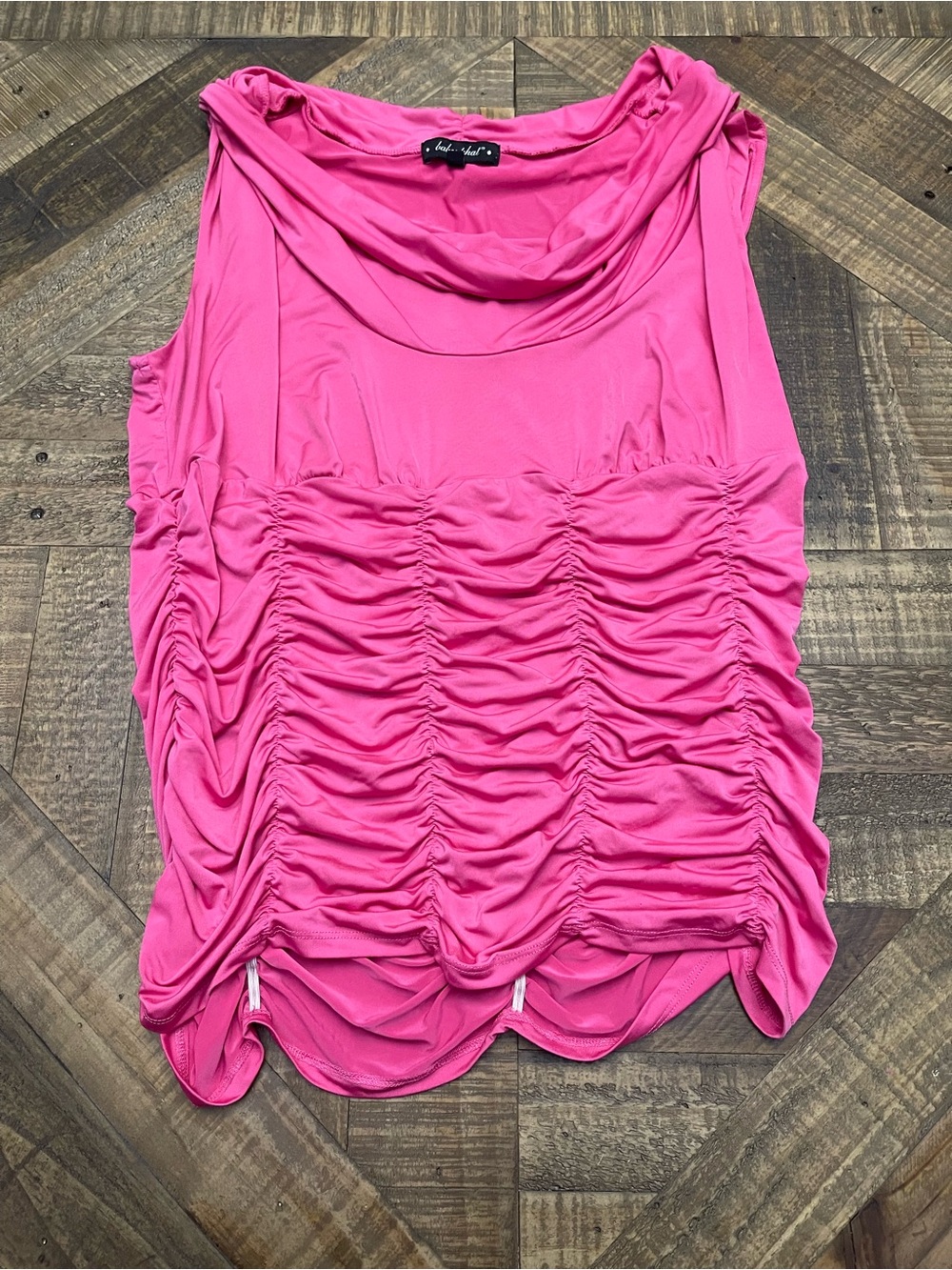 Vintage Baby Phat Hot Pink Ruched Cowl Neck Sleeveless Top 2X Y2K Style